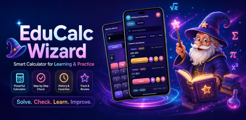 EduCalc Wizard promotional banner